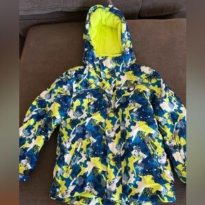 Vibrant Blue and Green Kids' Puffer Jacket